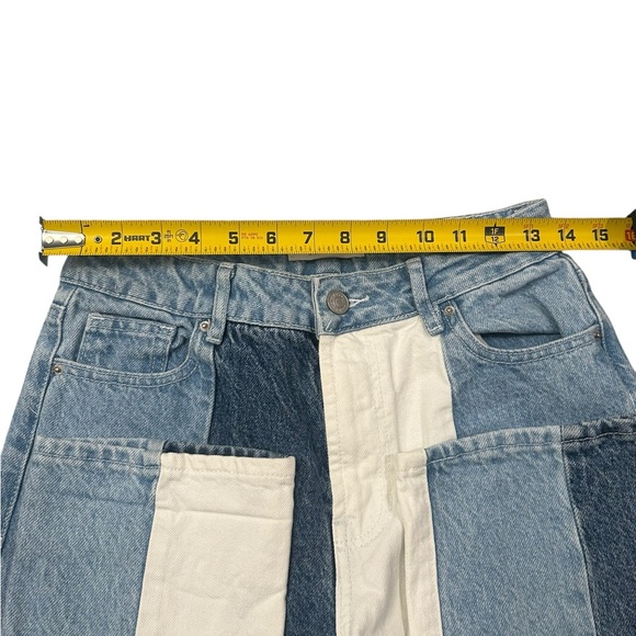 PacSun Patchwork Denim Jeans Straight Leg Size 25 Inseam 28” Festival Mom - Picture 7 of 8